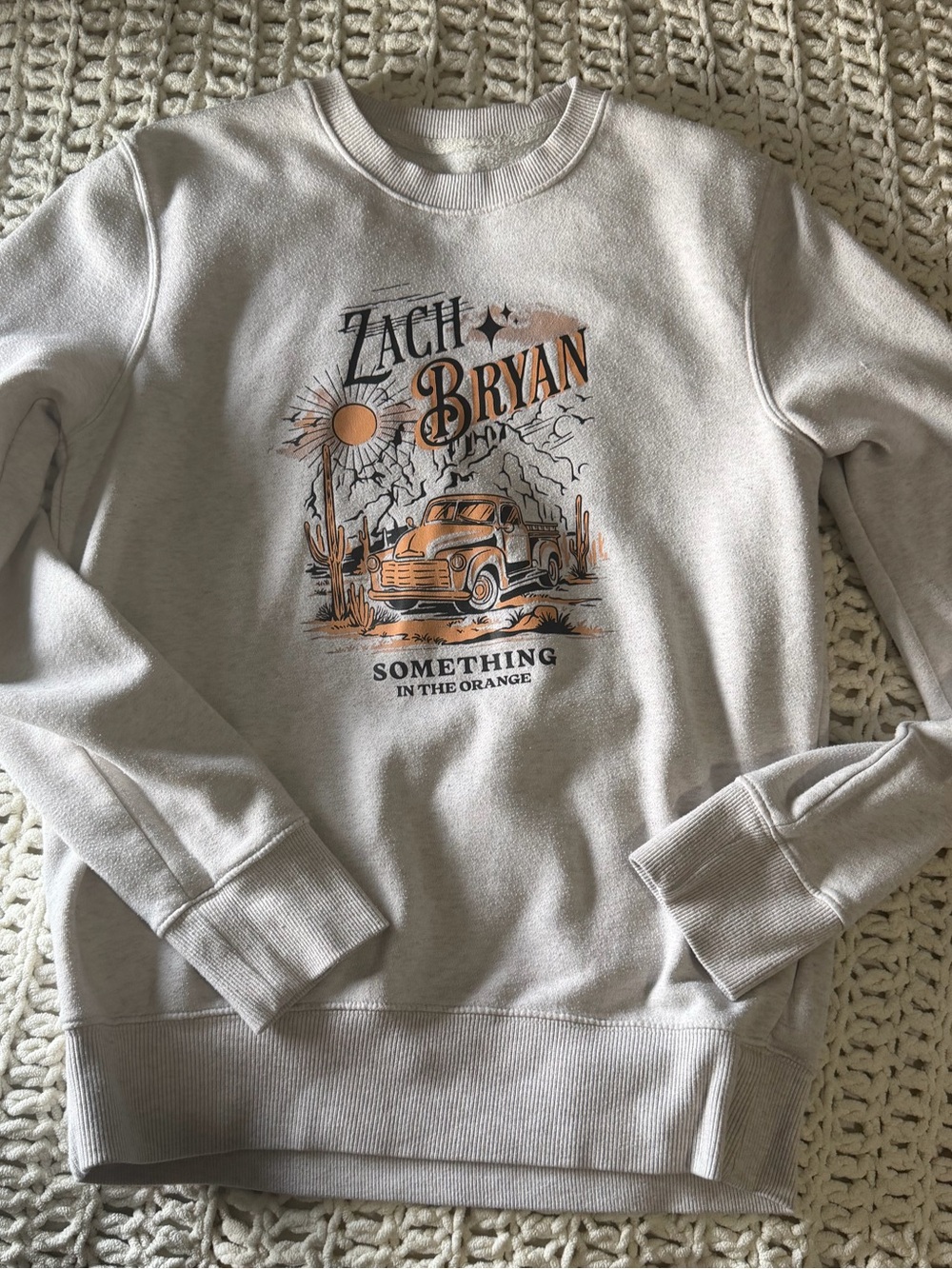 Goodfellow & Co Cream Crewneck with Orange Graphic